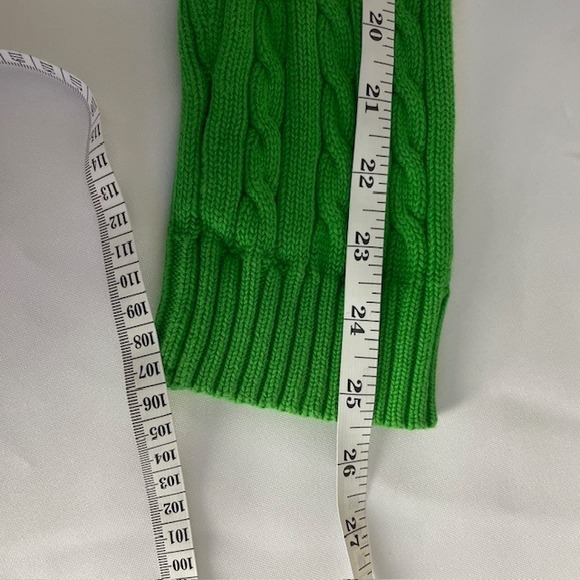 Lauren Ralph Lauren Medium Green Classic Cotton V-Neck Sweater Preppy Classic - Picture 6 of 7